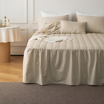 Maatila Maison Hotel系列 棉質絎縫荷葉邊床裙床包 米色  SS 110*200*50cm