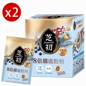 芝初8倍細高蛋白纖穀粉-無加糖芝麻10穀x2盒(25gx10包/盒)