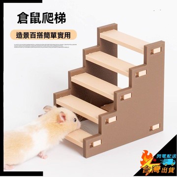 【台灣出貨】倉鼠玩具 倉鼠爬梯 倉鼠籠爬梯 倉鼠籠造景梯子 躲避屋 二層平臺 實用樓梯傢俱梯子 寵物造景用品