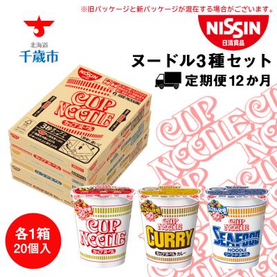 ふるさと納税 千歳市 日清ヌードル3種セット 各1箱(20食)合計3箱