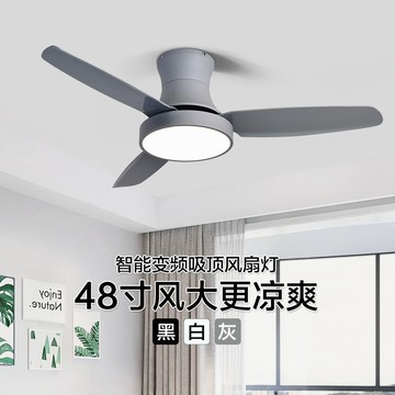 三葉風扇燈餐廳臥室電扇簡約家用客廳吊燈變頻北歐吸頂吊扇燈203Y 公司貨