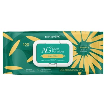Nurture PRO 天然密碼 銀離子寵物濕紙巾 綠茶  100張  1包