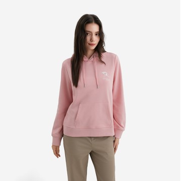 女裝-刺繡傘LOGO長袖帽T-淺粉色