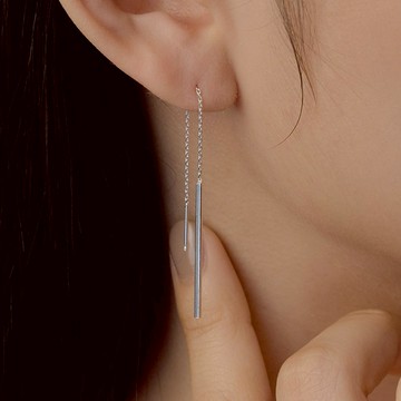 韓國飾品官方直營【WING BLING】 925銀 極簡線條垂墜耳環  (閨蜜禮物 | 情人送禮 | 天蠍座生日禮物🎁)