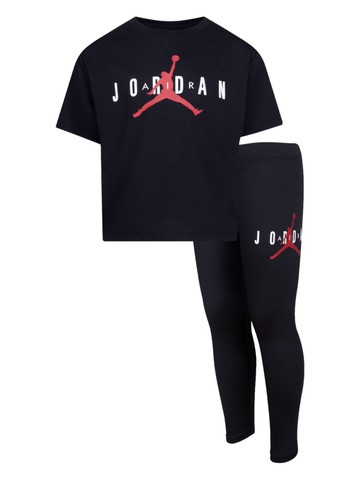 Jordan Kids - logo-print tracksuit set - kids - Cotton - 18 mth - Black