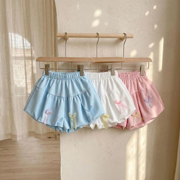 Mini baby🌷女童寶寶夏季花苞燈籠褲韓版蝴蝶結公主短褲兒童甜美百搭