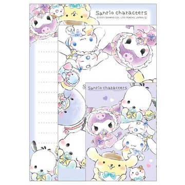 小禮堂 Sanrio 三麗鷗  角色圖案信封信紙組 (寶寶款)