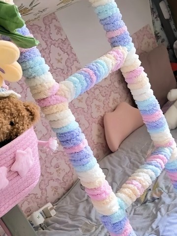 懶貓手作🌈 樓梯防滑條上鋪腳踏墊學生宿舍梯圍欄纏繞軟包毛絨保暖繩防硌腳粗 編織材料 毛綫材料