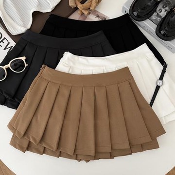 美式辣妹時尚百搭高腰顯瘦雙層荷葉邊半身裙百褶裙防走光短裙女