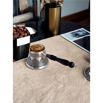 土耳其進口純銅咖啡壺高端套裝紫銅純手工歐式美式復古銀色手沖壺