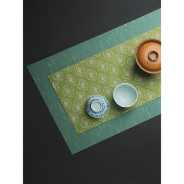 新中式組合茶席防水絨麻布禪意布藝桌 旗茶旗軟茶布墊日式茶茶配