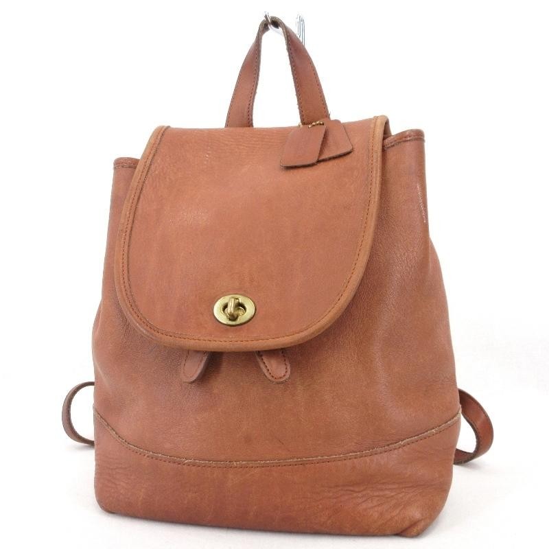 オールド COACH ブラウン レザー リュック ≪人気≫【中古】COACH