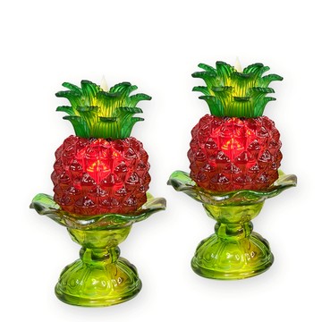 【新韻傳音】小好運旺來燈搭配小琉璃底座-好運旺旺來  仿真蠟燭  鳳梨蠟燭燈  拜拜供神 鳳梨燈 天貺日 Y801