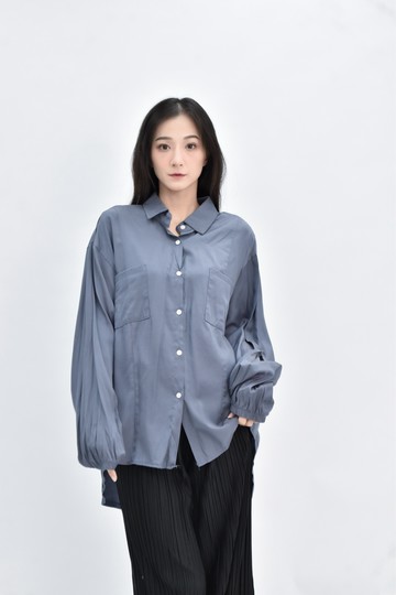 (XL) yuanchuangjid 長袖藍色襯衫上衣