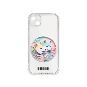 iPhone 14 Plus 殼 TRON IPhone 14 PLUS 可愛紙雕柴犬  載具 四角防摔殼 手機殼