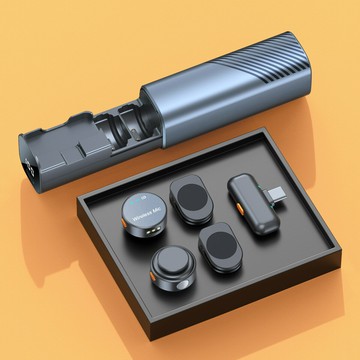 2025新品跨境無線領夾麥克風抽拉式充電倉手機直播收音降噪話筒用【宜家良品百貨】