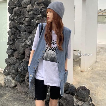 ZUCA”S - 復古口袋牛仔背心 - DW-1124