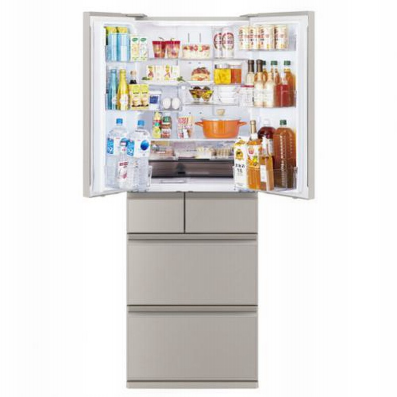 柔らかな質感の 495L 冷蔵庫 MITSUBISHI 三菱 観音開き (大型 MR-WZ50K-C 6ドア 冷蔵庫・冷凍庫