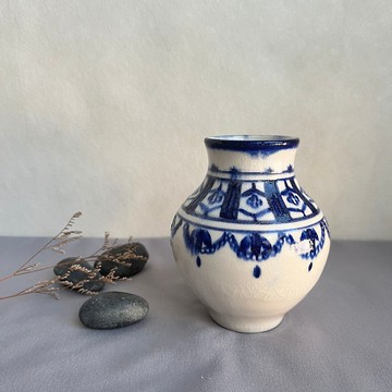 手繪青花。手工陶瓷花瓶 花器 花道道具 陶器 青花瓷 新年禮物