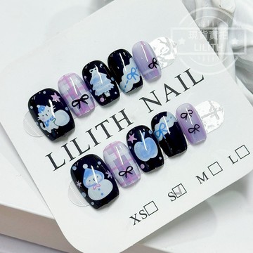 可隔日到貨！貓貓滾雪球 穿戴甲 可拆卸顯白百搭光療穿戴甲 美甲貼片 美甲穿戴甲 甲片 假指甲 指甲貼