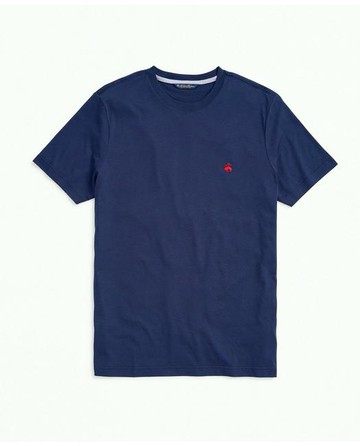 Brooks Brothers Men's Washed Supima Cotton Logo Crewneck T-Shirt | Navy | Size Large