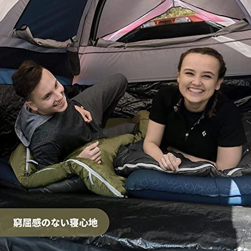 KingCamp 寝袋 ダウン コンパクト 封筒型 シュラフ 軽量 1.3kg 連結可能 キャンプ アウトドア 春 夏 秋 3シーズン用 車中泊 登山  | LINEショッピング