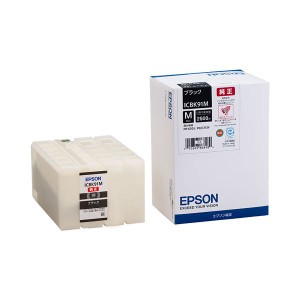 (まとめ) エプソン EPSON インクカートリッジ ブラック Mサイズ ICBK91M 1個 〔×10セット〕〔代引不可〕