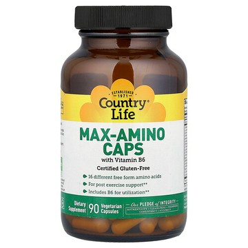 Country Life, Max-Amino 膠囊（含維生素 B6），90 粒膠囊