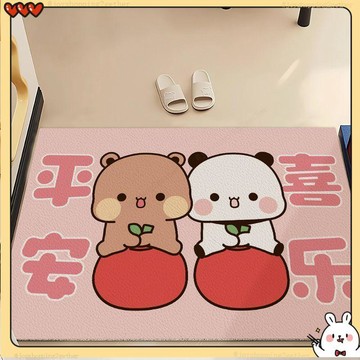 台灣出貨 卡通入戶門地墊 一二布布地墊 布布一二腳墊 進門門墊 耐髒水晶絨地墊 吸水地毯 可裁剪腳墊 新年喜慶地墊