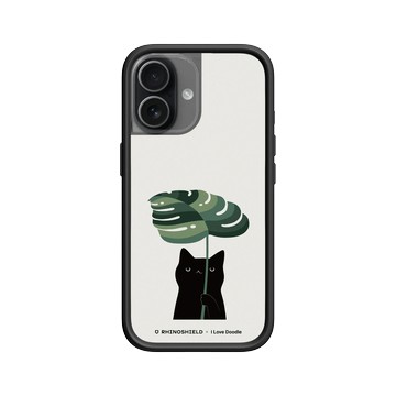 iPhone 17 Mod NX -邊框背蓋組合 (相機按鈕) 黑 - ilovedoodle (Lim Heng Swee) - Cat and Plant - Umbrella