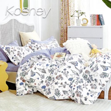 KOSNEY   秋顏  頂級100%精梳純棉雙人床包被套組
