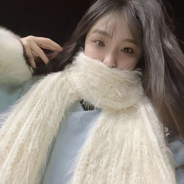 🔥熱銷🔥手工diy溫暖混線貂毛長毛圍巾材料編織豆豆毛線棒針元寶毛線編織材料包 鉤織 圍巾披肩 防寒保暖