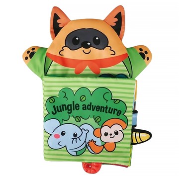 Oceanbaby 動物手偶布書 浣熊雨林探險  適合6到12個月寶寶  多種互動細節設計  全水洗速乾