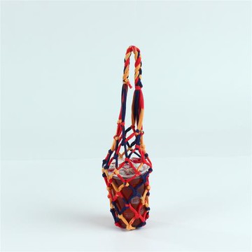 網兜小姐自制DIY手工編織布條線繩男女款通用編織網兜ins風水杯套