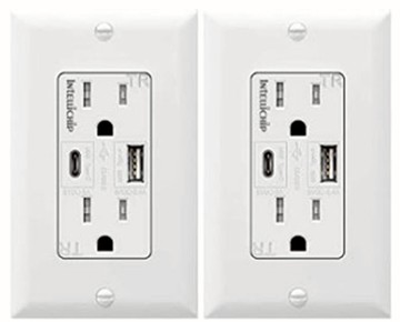 [2美國直購] TOPGREENER TU21558AC 2 入裝 USB 插座  5.8A  High Speed USB Type-C/A Combo Outlet, 15A