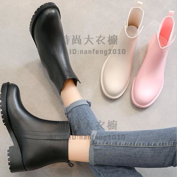 雨鞋女柔軟套鞋加厚耐磨膠鞋夏季時尚外穿短筒雨靴防水防滑水鞋女【時尚大衣櫥】