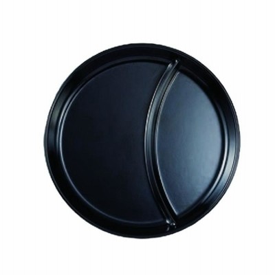 洋食器 １７ｃｍ丸仕切皿　黒 寸法:16.8×1.9cm