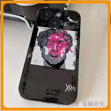 免運🔥手機殼 保護殼 抽象塗鴉手機殼 iPhone 手機殼 亮黑手機殼 XS 手機殼 XR 手機殼 新款手機殼 12