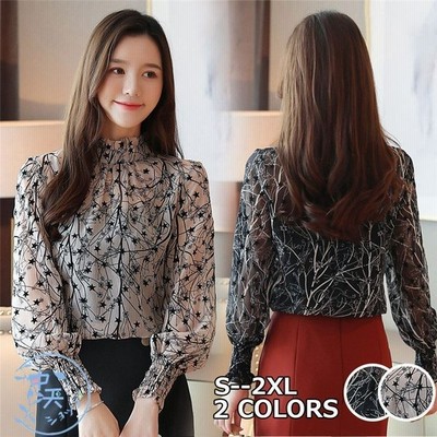 ブラウス レディース40代 可愛い黒ブラウス シャツ 袖ありブラウス花柄ブラウス 着痩せ 大きいサイズブラウスゆったり披露宴 お食事会50代ブラウスオフィス 通販 Lineポイント最大get Lineショッピング