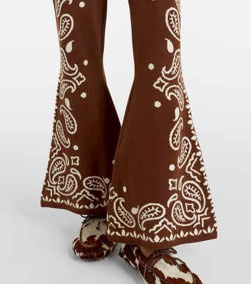 Farm Rio Paisley knitted flared pants