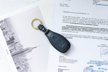 FORD福特汽車植鞣皮燙金鑰匙套/Kuga/Focus/Fiesta/STLine/MK3