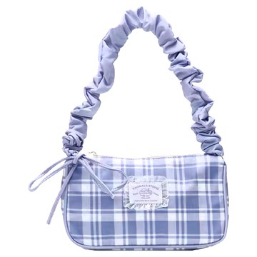 Vanwalk 出走 氣質格紋法棍包  紫色  24 x 6 x 14.5cm