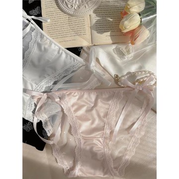 阿蓮蒂娜甜美蝴蝶結蕾絲內褲女性感新款純欲少女三角褲純棉襠低腰