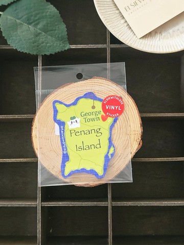 檳城地圖 黑膠貼紙