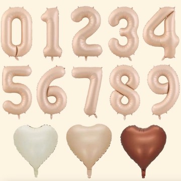 🐕‍🦺 隔日到貨 🐈‍⬛ 寵物奶茶色數字氣球 寵物生日 狗狗生日 貓咪生日 毛孩佈置 狗貓生日派對 生日氣球 寵物生日