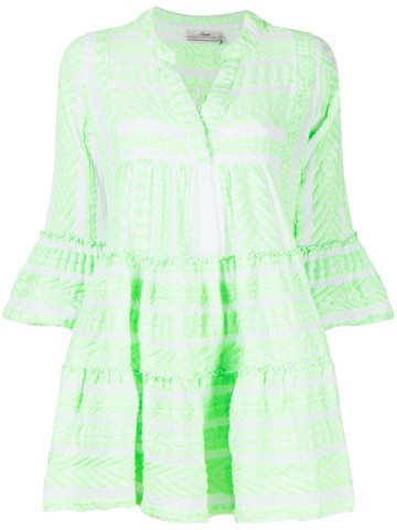 Devotion - Ella bell-sleeve dress - women - Cotton/Spandex/Elastane - L - Green