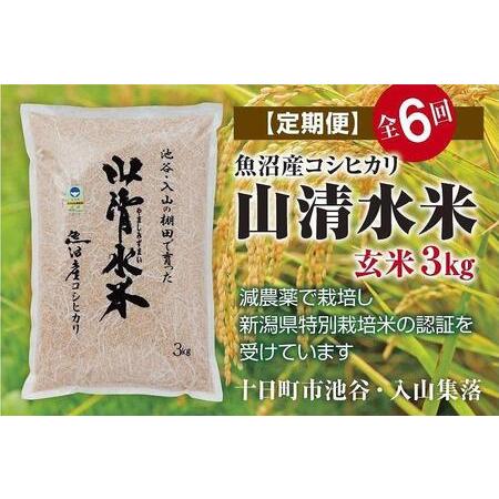 ふるさと納税 玄米3kg　新潟県魚沼産コシヒカリ「山清水米」 新潟県十日町市