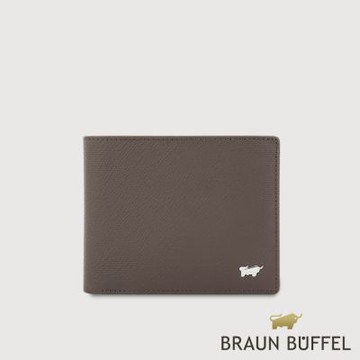 【BRAUN BUFFEL 德國小金牛】台灣總代理 羅根-A 5卡零錢袋皮夾-培土棕/BF569-315-POS