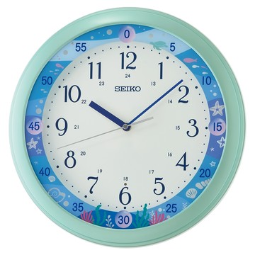 SEIKO 精工 海洋世界 持續燈光 指針式掛鐘 QHA010M