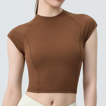 瑜伽上衣女環保再生健身短袖女緊身收腰顯瘦速乾T恤運動跑步訓練